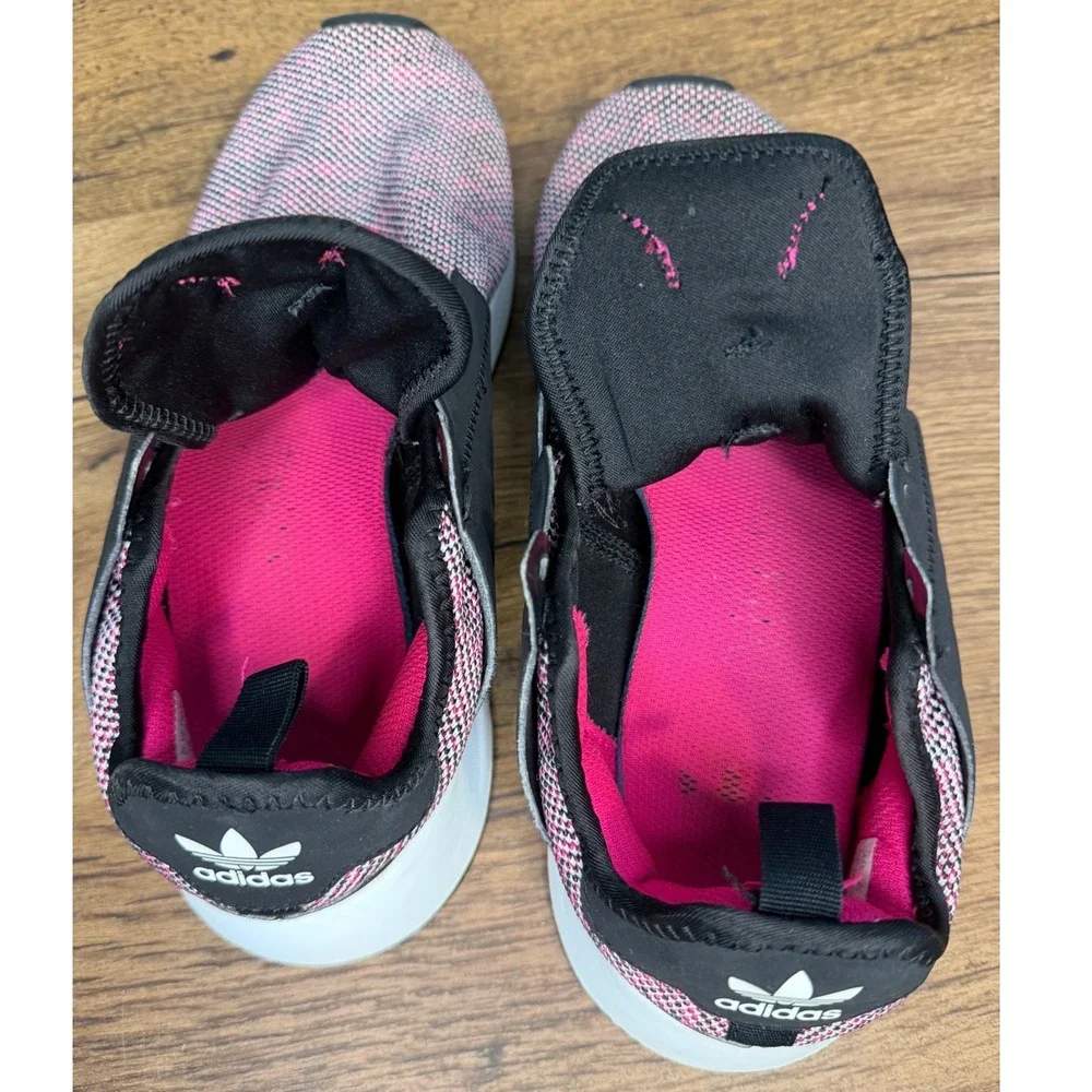 Adidas Originals X_PLR Shock Pink Black Knit Running‎ Shoes B37438 Womens 6.5